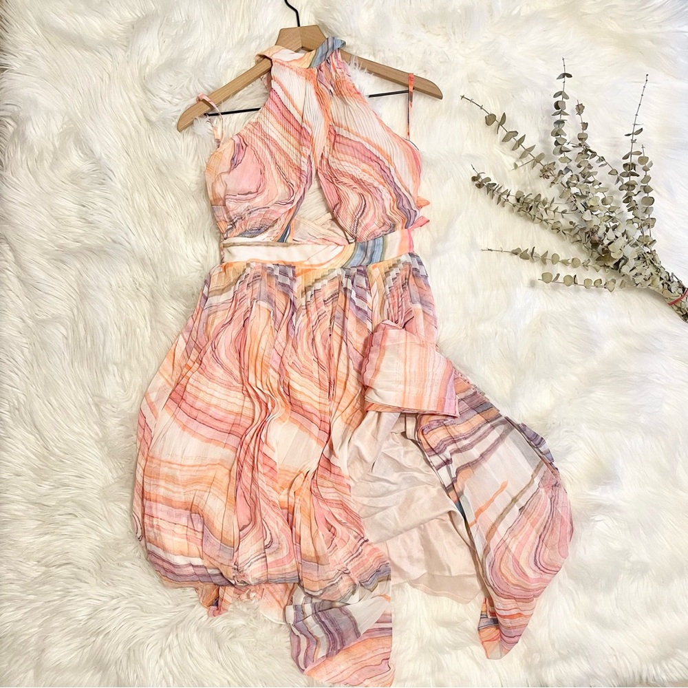Rococo Sand Eira Marble Print Pleated Maxi Dress S NWT - Picture 9 of 16